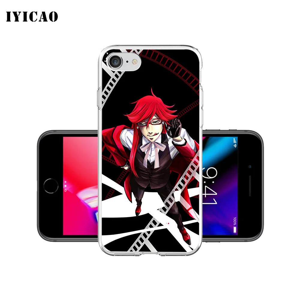 IYICAO Черный Дворецкий Grell Sutcliff Мягкий силиконовый чехол для телефона iPhone X XR XS MAX 6 6s