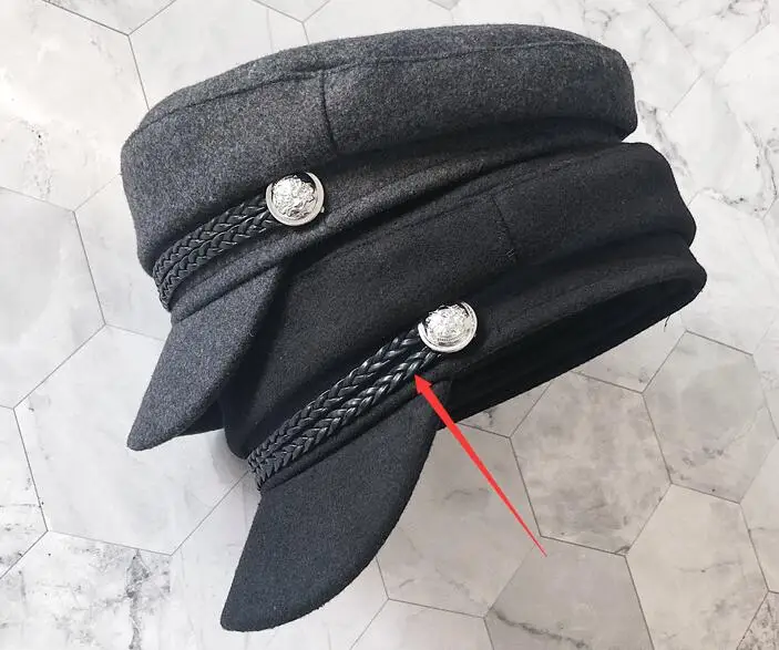 Серый Осенне-зимний берет, Женская Шерстяная кепка newsboy, женская черная Весенняя однотонная Повседневная Кепка для художника, кепка для яхты - Цвет: Серый