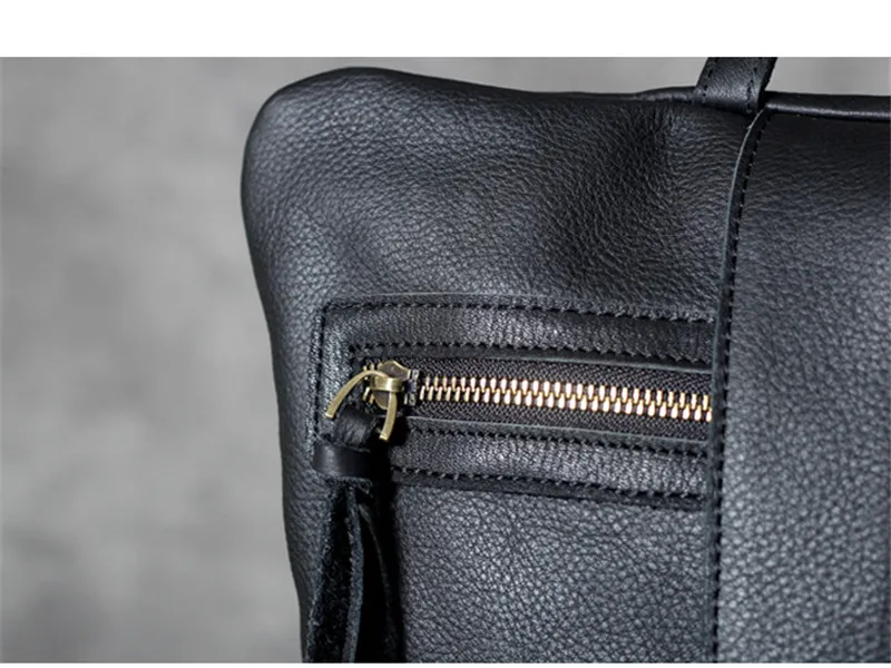 PNDME high quality fashion cowhide men's women's backpack casual simple daily light genuine leather black travel laptop bagpack