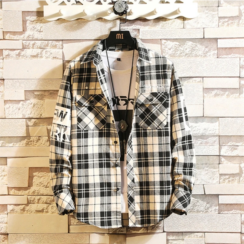 Men's Long-sleeved Checked Shirt Sewing Pattern Template Cutting drawing Clothing DIY WW-183