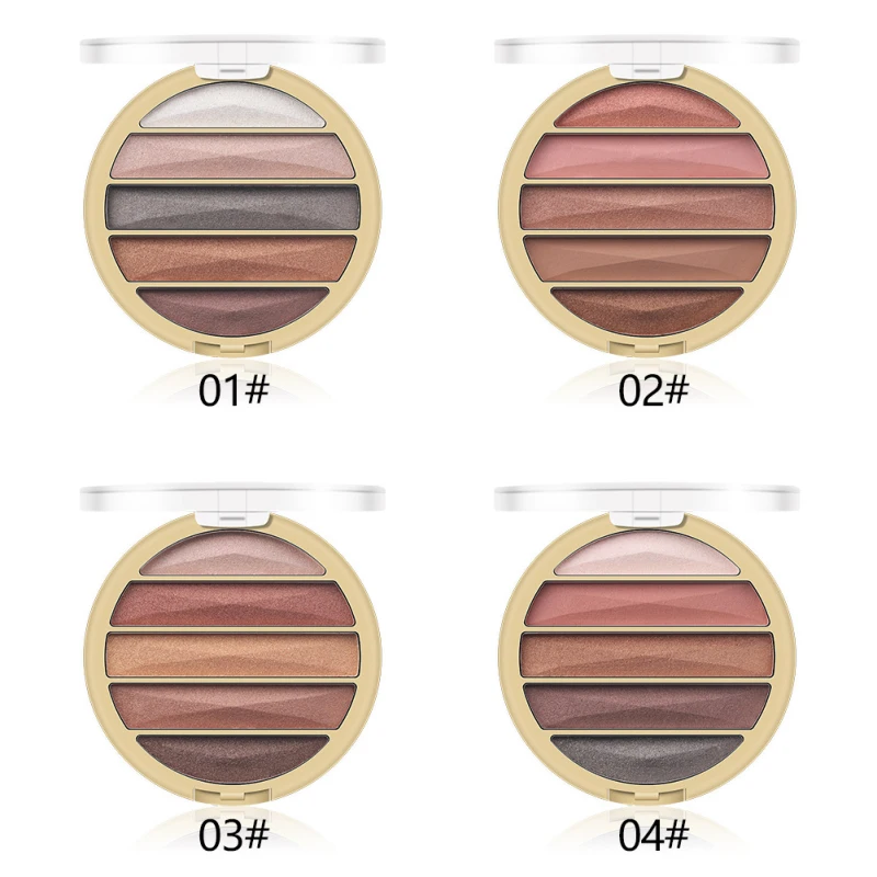Тени для век MISS ROSE TSLM2 4 цвета матовые тени с золотым жемчугом естественный нюд