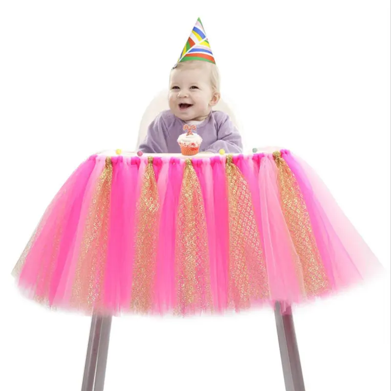 Tutu chair skirt Вечерние шары в виде единорога, набор объемных больших шагающих животных, воздушные шары из латексной фольги, вечерние принадлежности, декорации с днем рождения, Детские сувениры для девочек - Цвет: Tutu chair skirt