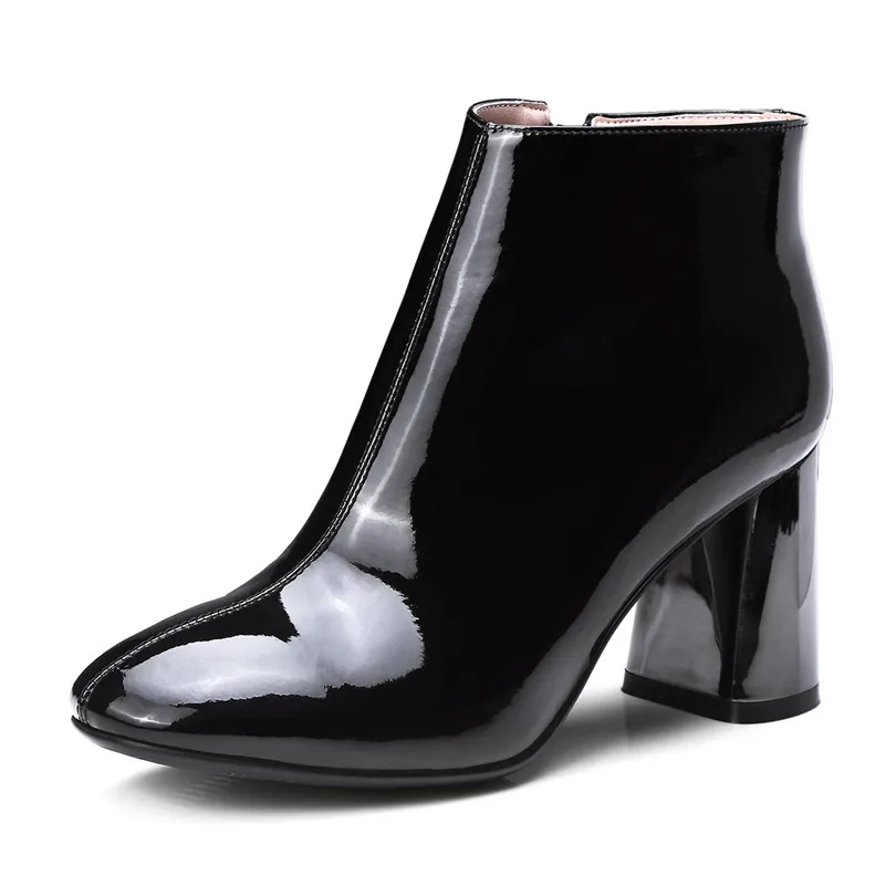 Женские Классические ботинки FEDONAS вечерние туфли из лакированной кожи на высоком