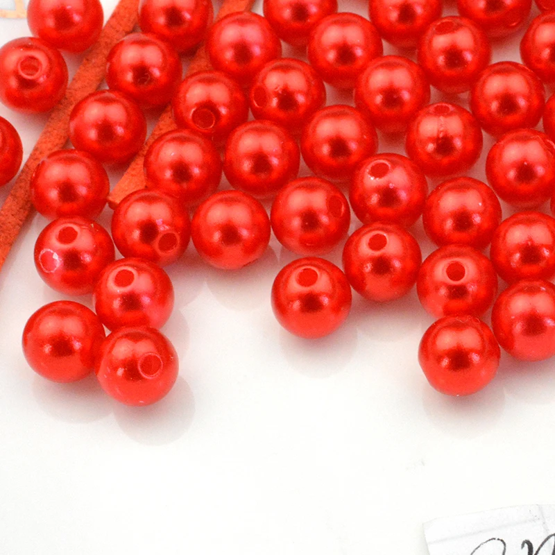 FLTMRH 8MM 95PCS ABS beige Color Pearl Imitation DIY Bracelet Cheap Round Beads For Fashion Jewelry Making | Украшения и