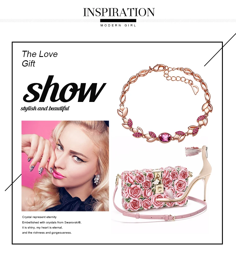 CDE женский золотой браслет ювелирные изделия украшенные кристаллами от Swarovski браслет регулируемый браслет розовое золото ювелирные изделия для он