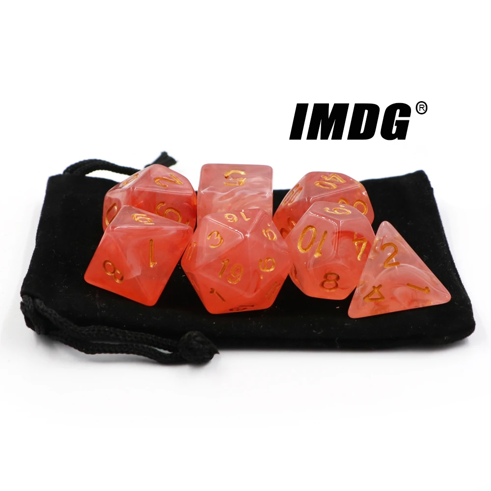 IMDG 7 шт./компл. креативные RPG игровые кубики многогранные Акриловые Кубики DND