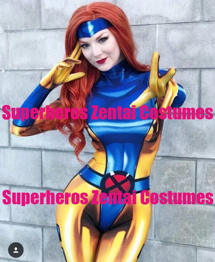 Высокое качество 3D печати 90s Жан Серый X Men Косплей Костюм зентай man наряд