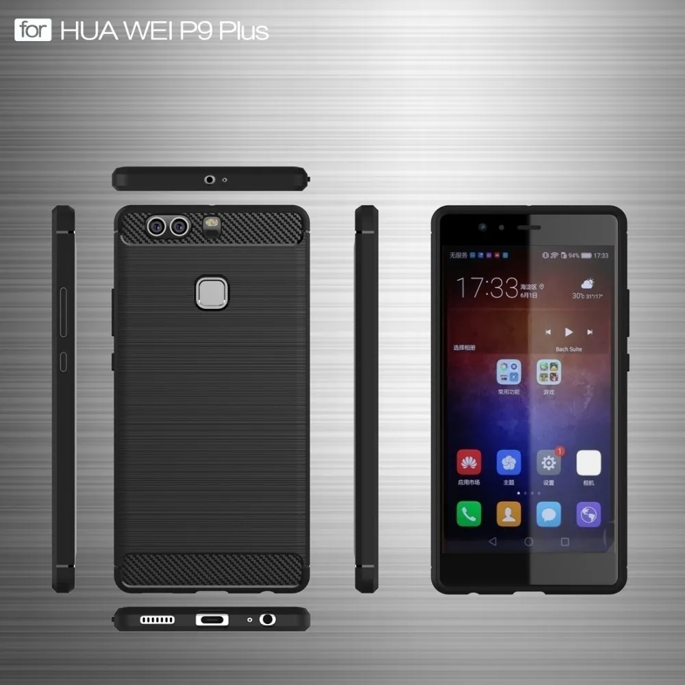 P9 Lite чехол для телефона Huawei Plus / P8 матовая текстура из волокна ТПУ прочный