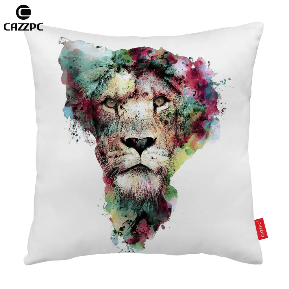 Abstract Watercolor Tiger Lion Moose Elephant Print Decorative Pillowcase Cushion Covers Sofa Chair Home Decor | Дом и сад