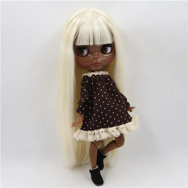 doll clothes shoes Ледяная 1/6 bjd фабрика blyth кукла с гибкими суставами бледный блонд смешанный белый волос BL136/340 30 см, супер черная кожа или загара кожи - Цвет: doll clothes shoes
