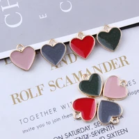 10pcslot 1516mm zinc alloy enamel charms mini sweet heart charms for diy necklaces bracelets jewelry accessories metal charms