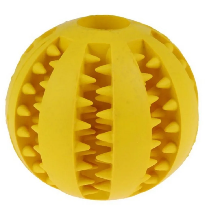 Yellow Rubber Ball Pet Cat интерактивная игра резиновый шарик-игрушка для питомцев кошка котенок эластичный шар жевательные игрушки для домашних животных кошка сизаль мяч чистка зубов обучающая игрушка - Цвет: Yellow Rubber Ball