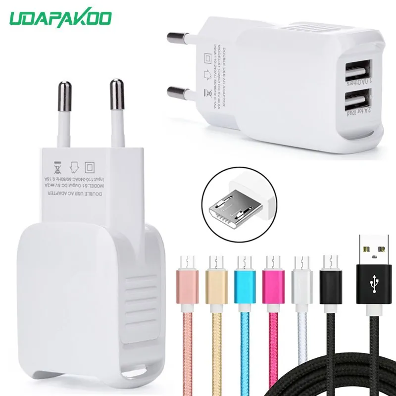 Двойной USB 5V 2.1A зарядное устройство адаптер micro для Xiaomi Redmi Note 3 4 4X 5 pro huawei P6 P7 P8 P9