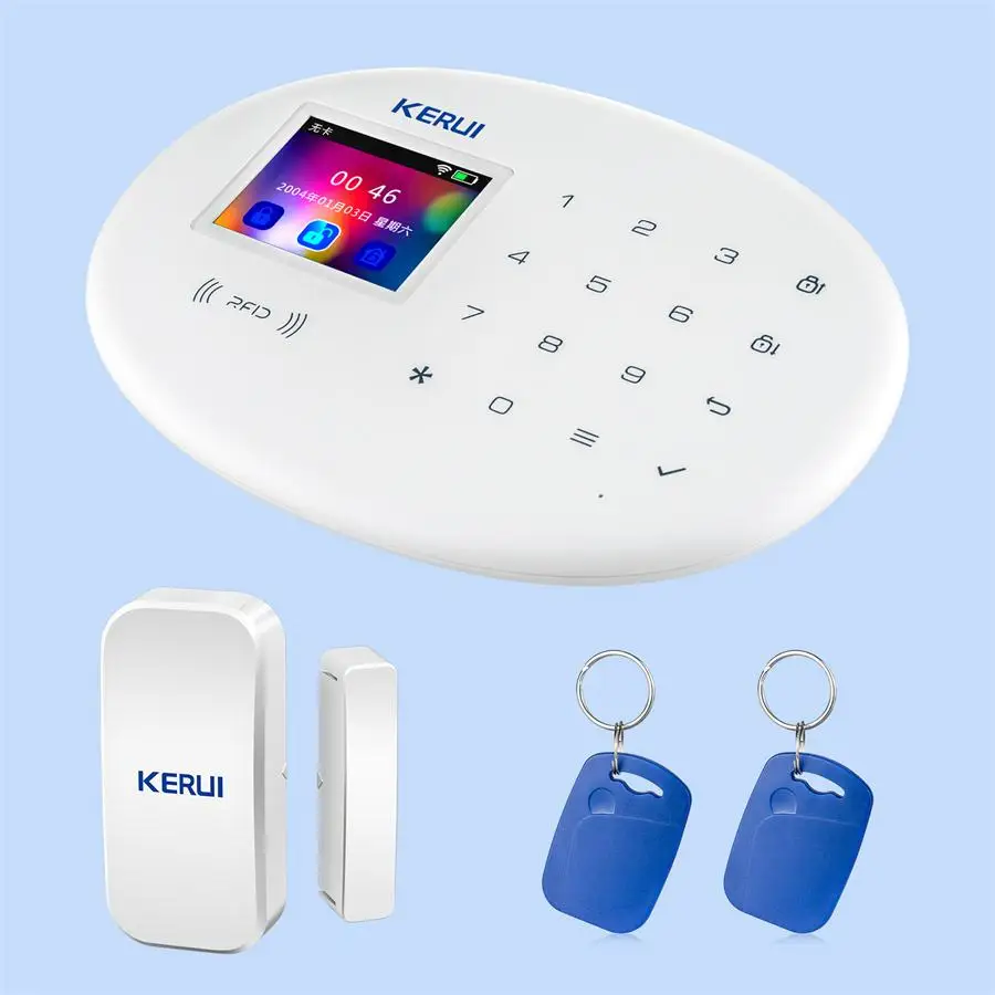 Door alarm Kit KERUI W20 домашняя система охранной сигнализации сенсорный экран WiFi GSM Беспроводная интеллектуальная Alarme домашняя Противоугонная защита сигнализация - Цвет: Door alarm Kit