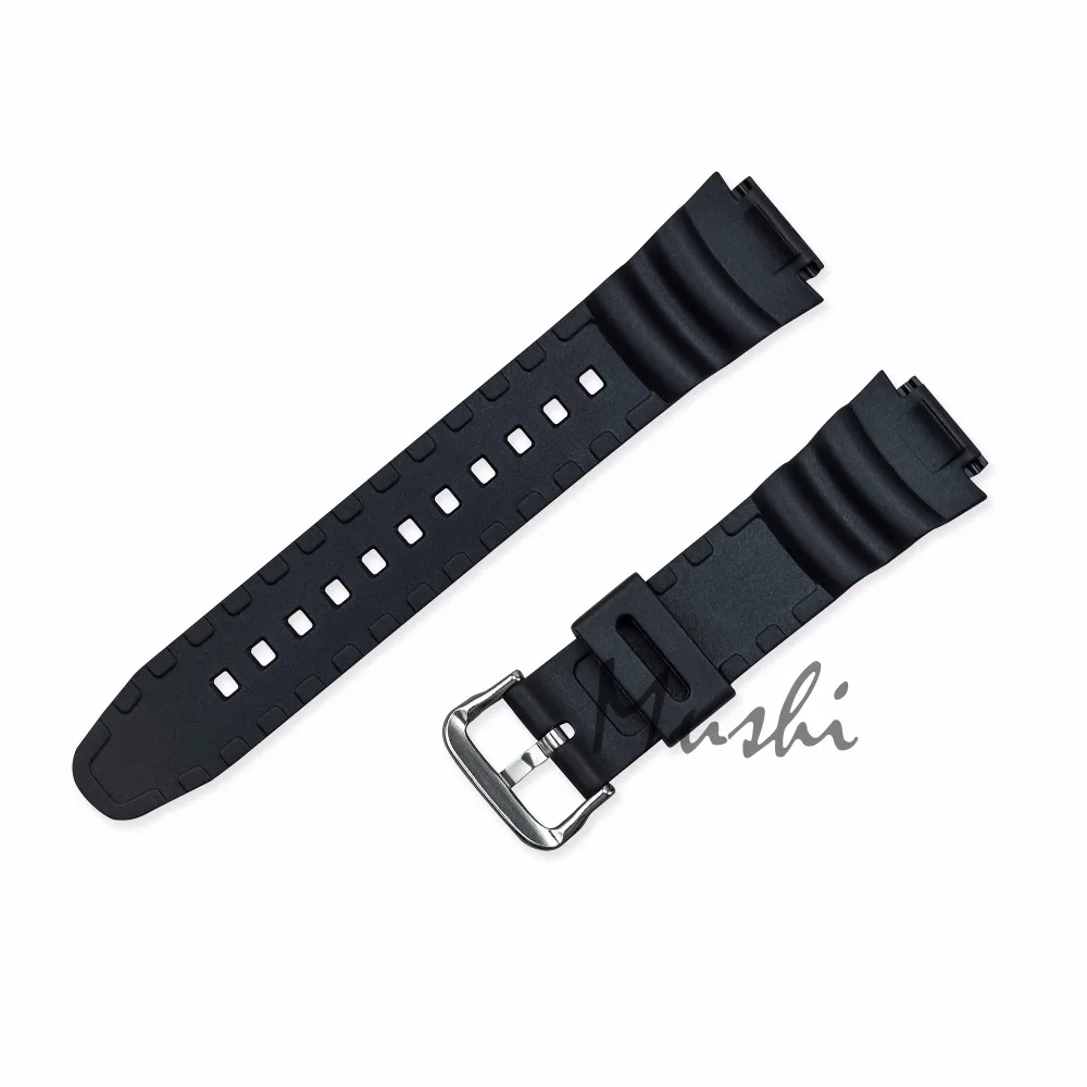 Каучуковый ремешок для объектива с оптическими зумом Casio AE-1000w AQ-S810W SGW-400H/SGW-300H силиконовый ремешок для часов булавки Туфли с ремешком и пряжкой часы на запястье браслет цвета: черный