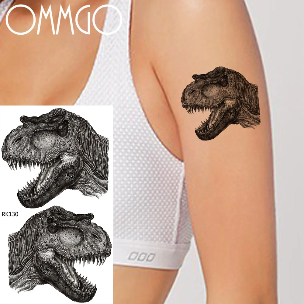 Временные татуировки OMMGO для мужчин монстр динозавр наклейка искусственная