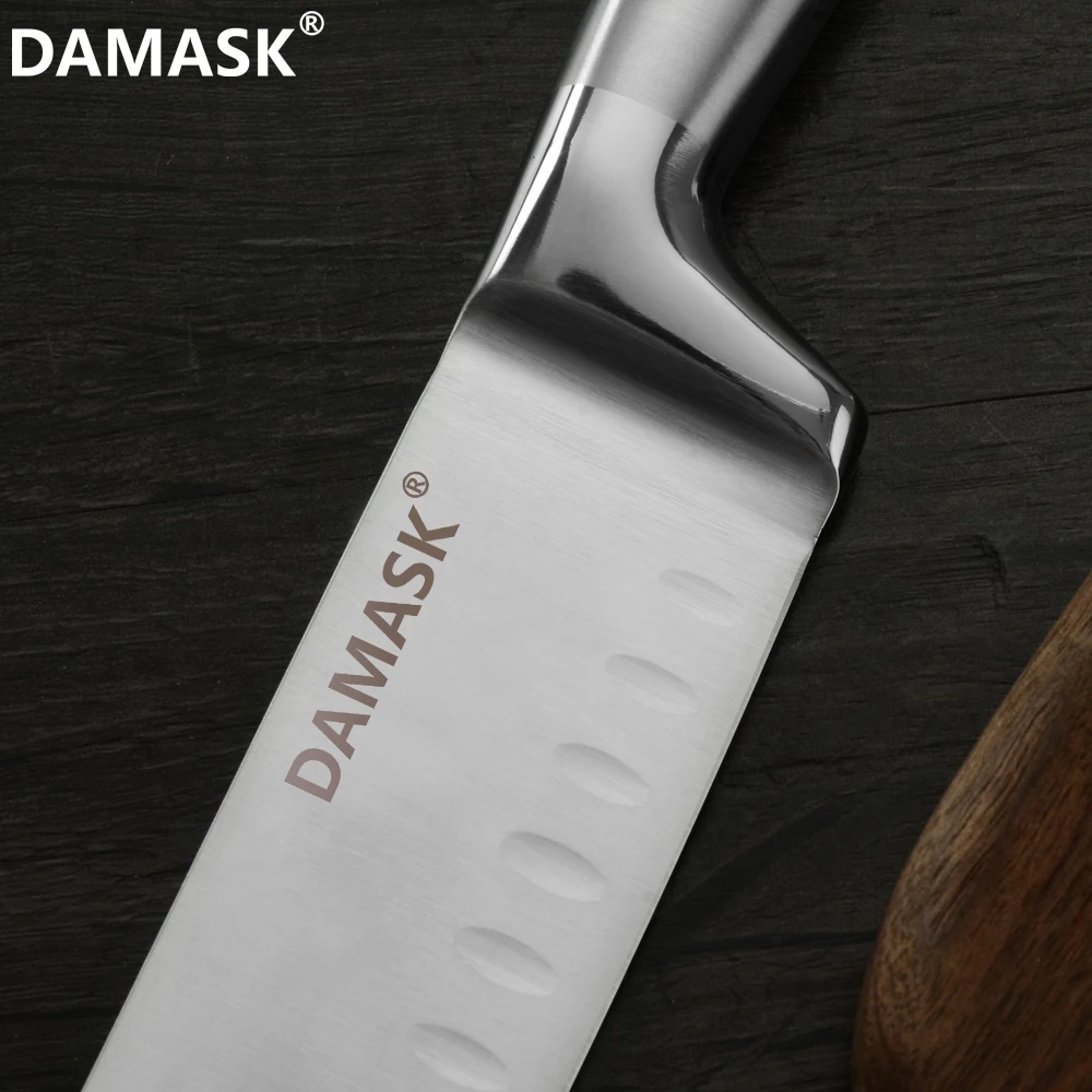 Дамасский нож для столовых приборов из нержавеющей стали, нож Santoku, 7 дюймов, бритва, острое лезвие, нож для очистки овощей, нож для нарезки хлеба, инструмент для приготовления пищи