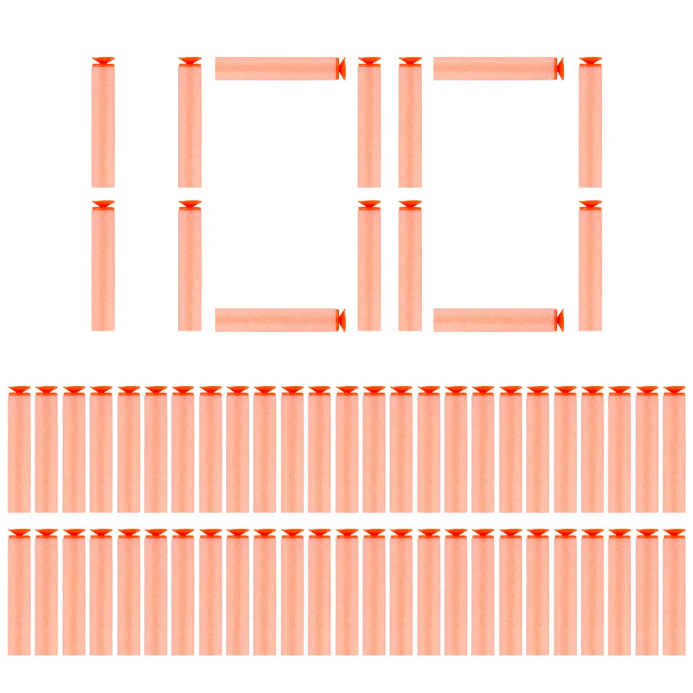 Orange 100 шт Дартс для Nerf Универсальная мягкая всасывающая головка 7,2 см запасная игрушка дартс пули для Nerf серии бластеров Рождественский подарок для детей - Цвет: Orange