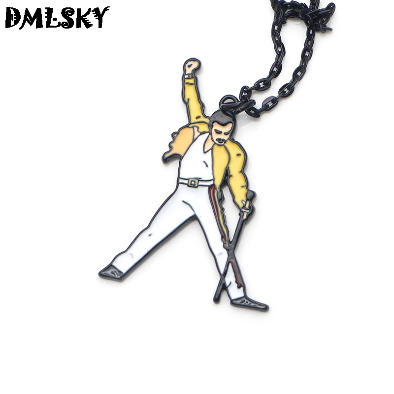 DMLSKY Freddie Mercury Подвеска из металлического сплава брелок для ключей подарок для женщин мужчин сумка крутой брелок ювелирные изделия M3105