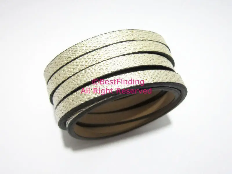 

flat leather cord 5x2mm beige intervein leather cord 5mm flat leather