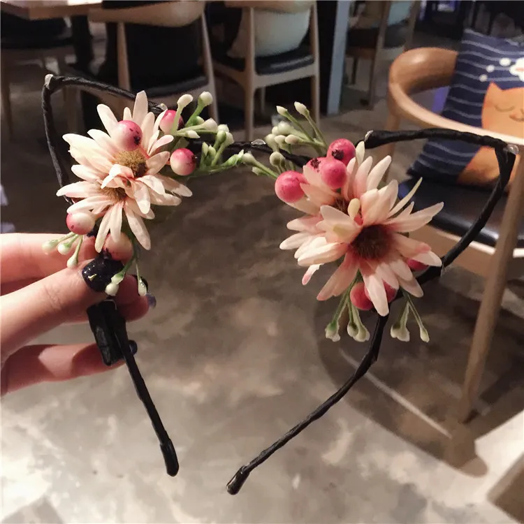 FUNNYBUNNY светодиодный Сияющие мерцающие цветы кошка животные уши повязка мигающий для волос аксессуары