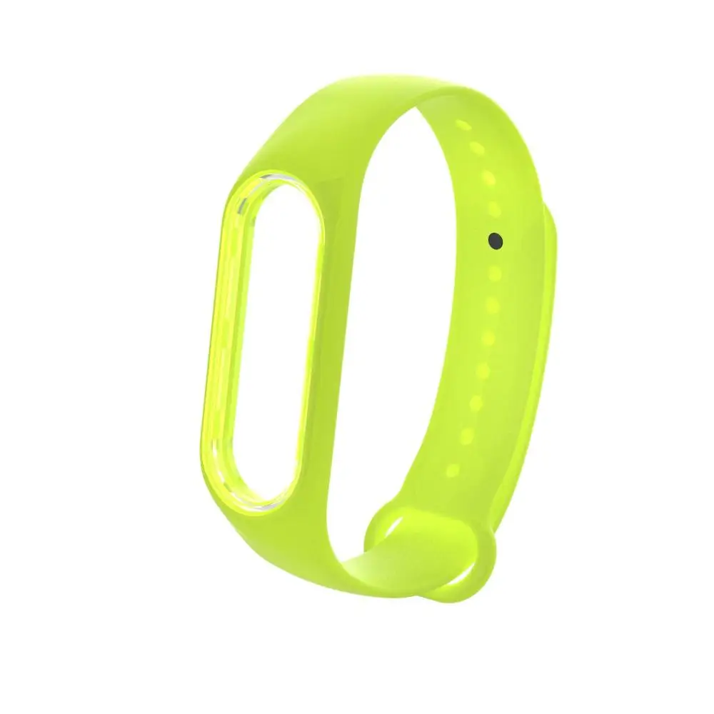 yellow green Ночной светильник Lu mi nous силиконовый ремешок на запястье для Xiaomi mi Band 4/3 браслет ремешок mi band 3 цветной ремешок умный ремешок mi Band 3 ремень - Цвет: yellow green