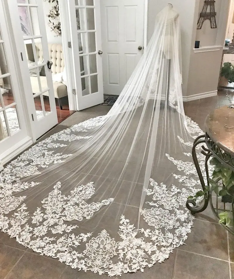 Роскошная свадебная фата с гребнем длиной 3 5 м белого цвета/цвета слоновой кости