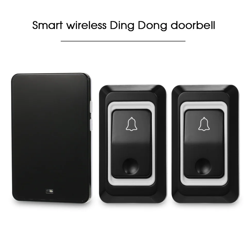 KIT 3 Беспроводной AC дверной звонок с кнопкой Smart Ding Dong дверной звонок 28 аккорд мелодии дополнительно 3 уровня громкости регулируемый - Цвет: KIT 3