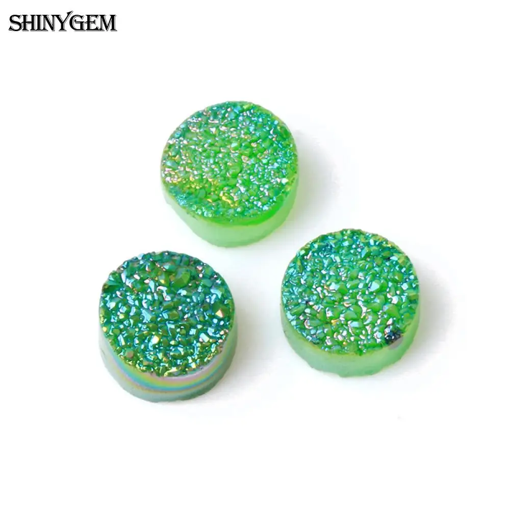 ShinyGem 4-20 мм Круглый кварцевый кристалл кольцо кабошон из друзы Кабошон DIY кольцо натуральный камень бусины для изготовления ювелирных изделий 5 шт