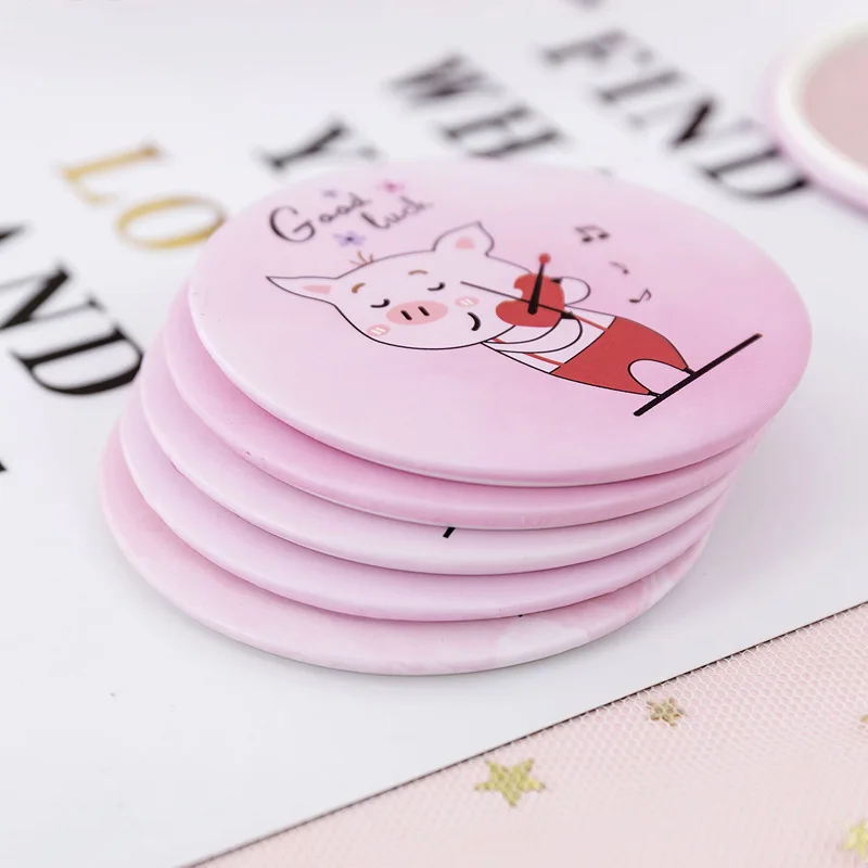 3 шт./лот розовое косметическое зеркало с изображением поросенка для