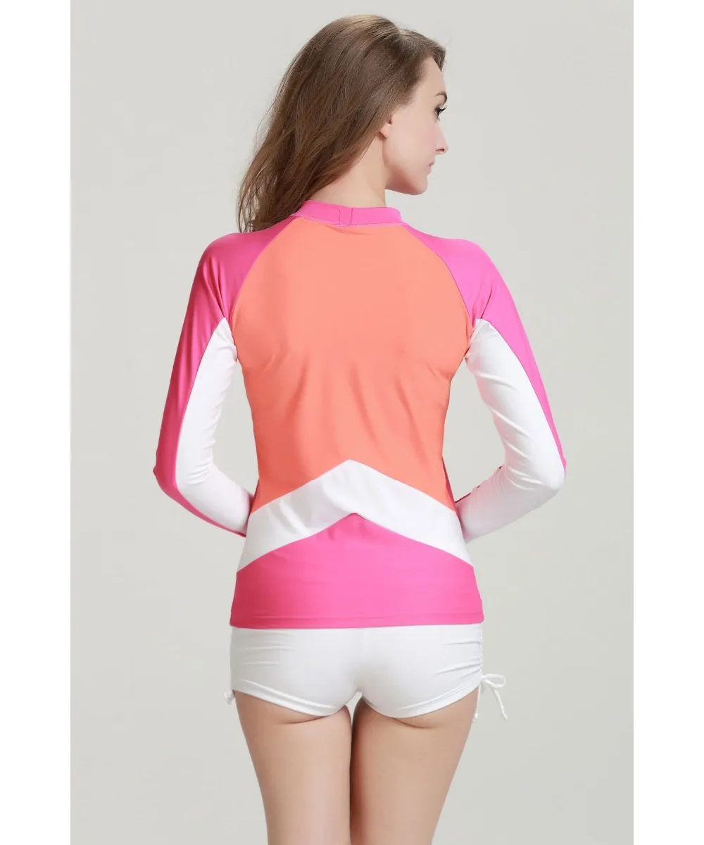 Женский топ для плавания с длинным рукавом средней длины|long sleeve rash guard|upf 50rash guard
