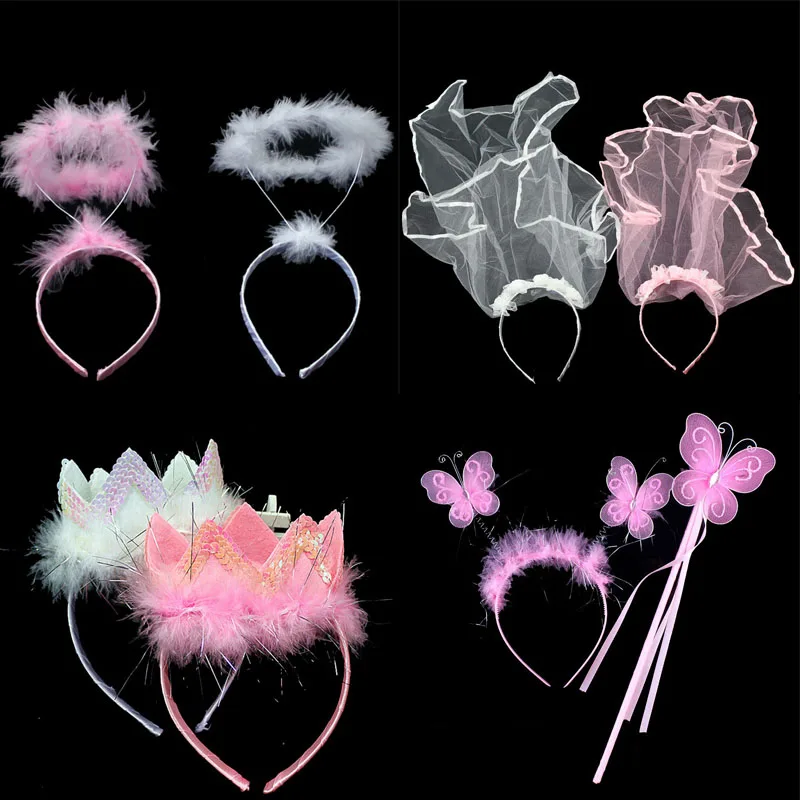 Girl Women Adorable Hairbands Angel Wing Feather Hair Band Headband for Cosplay Party Favor home decor birthday wedding | Дом и сад