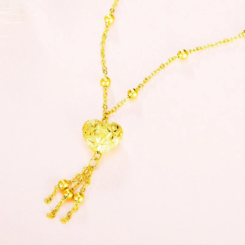 VAMOOSY 2018 New Luxury Gold Color Jewelry Heart Necklaces &amp Pendants Chain Choker Clavicular Necklace Collar for Women Bijoux |