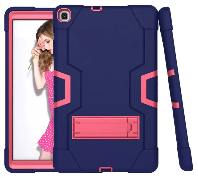 navy rose Сверхпрочный силиконовый чехол для samsung Galaxy Tab A 10,1 SM-T510/T515 10," планшет Funda Capa противоударный чехол для детей+ подарки - Цвет: navy rose