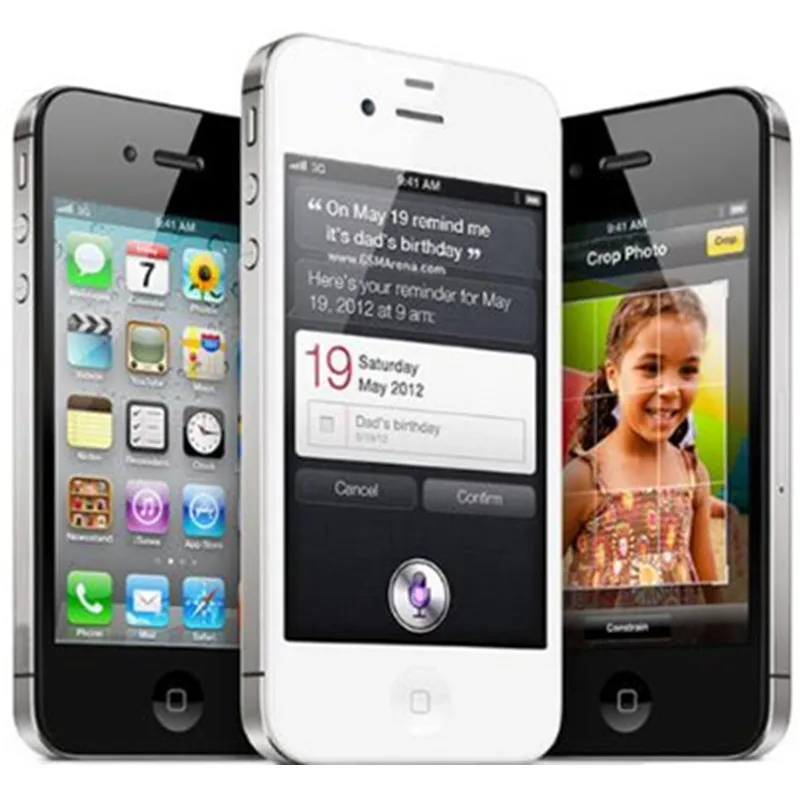 Заводской разблокированный Apple iphone 4S 8 ГБ 16 ГБ 32 ГБ 64 Гб мобильный телефон двухъядерный Wi-Fi GPS 8.0MP 3," сенсорный экран iOS б/у