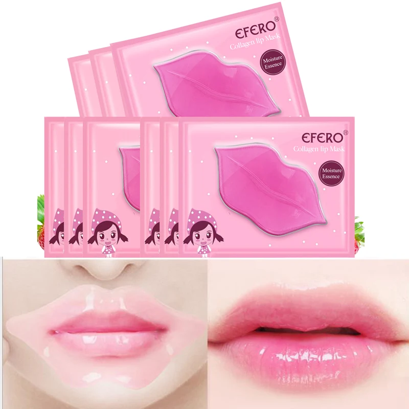 

50pcs Lip Masks Plumper Crystal Collagen Lip Mask Pads Moisture Essence Anti Ageing Wrinkle Patch Pad Gel Lips Care Lip Enhancer