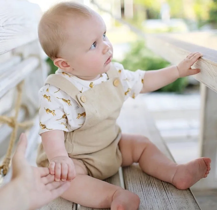 

New 2019 Kids Girls Boy Suspender Romper Lovely Baby Boys Summer Romper New Baby Lovely One-pieces Infant Girl Solid Rompers