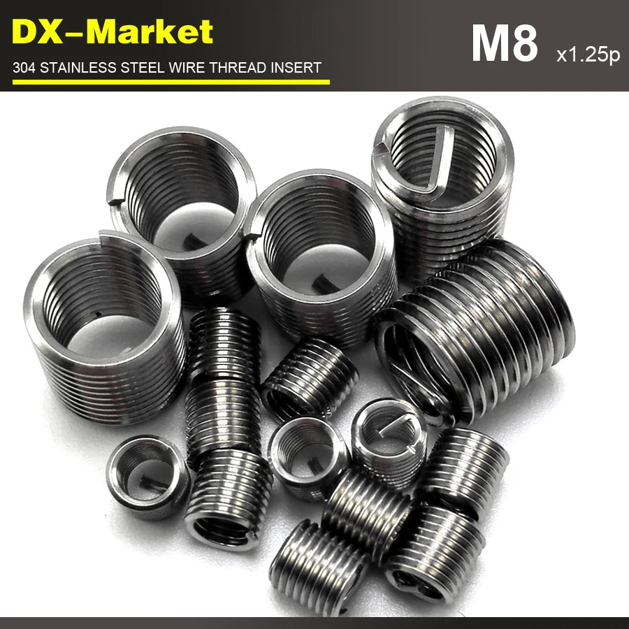 M8* 1D* 1,25 P, 100 шт, нержавеющая сталь через Резьбовая втулка, sus304 сменная Резьбовая для двигателя вставка