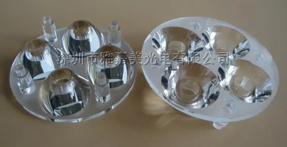 Диаметр светодиодного объектива 50mm-25-градусный объектив 4x1 высокомощный