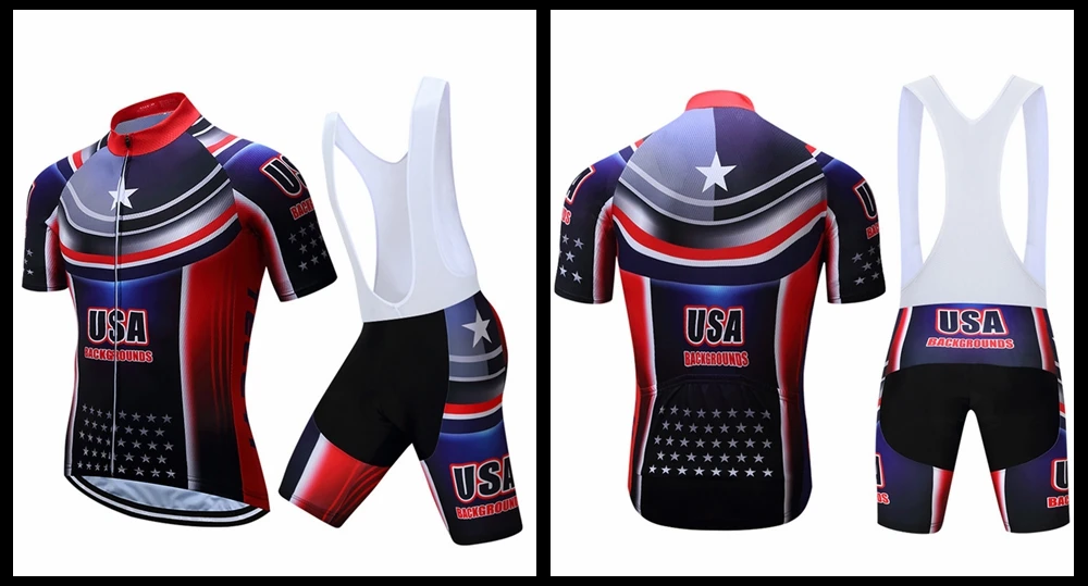 Teleyi Pro Team США велосипедная одежда для мужчин лето короткий рукав Велоспорт Джерси набор MTB шоссейный велосипед трикотажный комплект анти-УФ велосипедная одежда