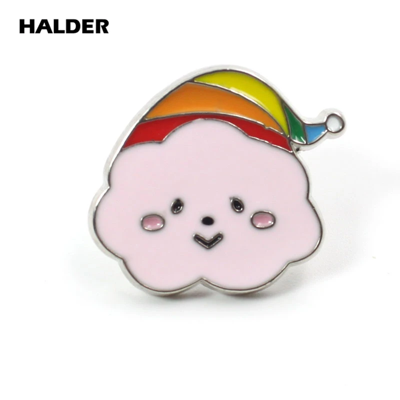 pink cloud Halder модные радужные овечки маленькие ягненки пышные Облака цветок броши Нагрудный значок покрытый эмалью одежда значок для рюкзака украшения из джинсы - Окраска металла: pink cloud