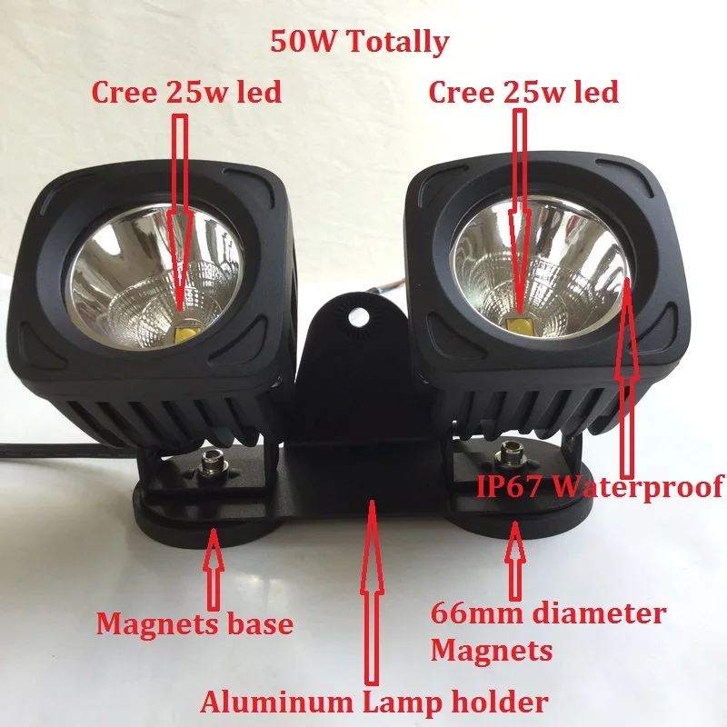 Высокомощные Магнитные Светодиодные фары для внедорожников точечные