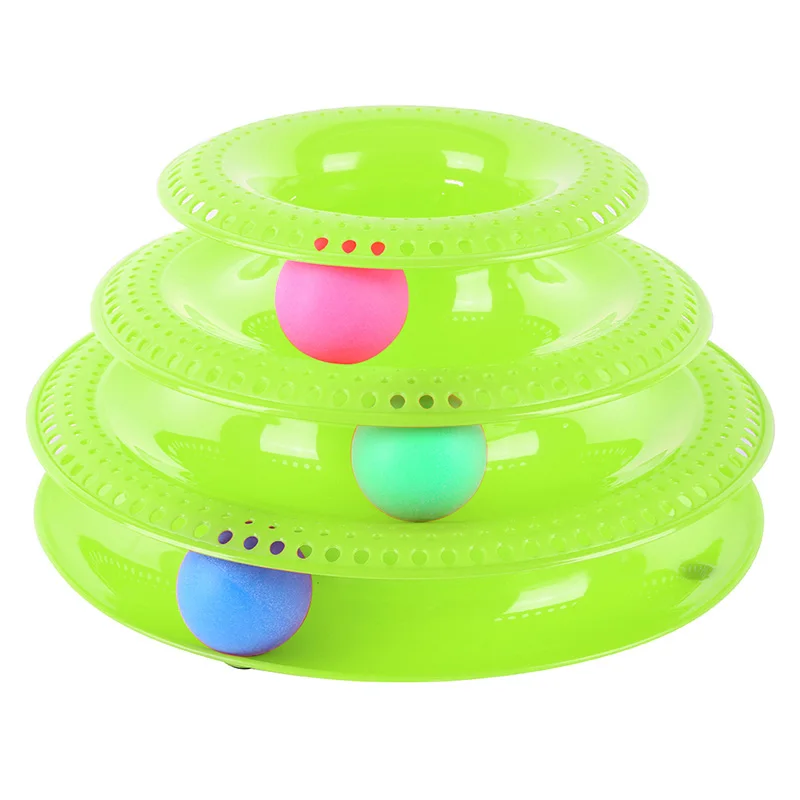 Three layer Пластиковые три/четыре уровня башня треки диск кошка игрушка полка для развлечений игровая станция домашние кошки тройной игровой шар-диск игрушки Jouet Chat - Цвет: Three layer