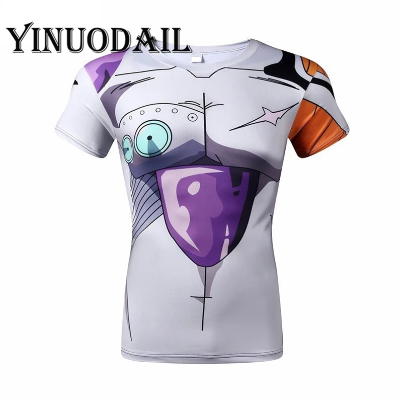 P Футболка для фитнеса Dragon Ball Z Ultra Instinct God Son Goku Super Saiyan, Мужская футболка с 3D принтом, летняя футболка с круглым вырезом размера плюс - Цвет: P
