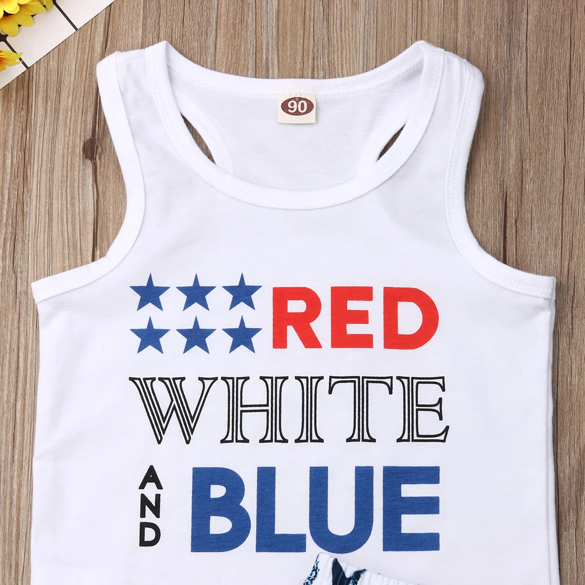 Independence Day Toddler Boys Kids Clothes Sets Sleeveless Vest T-shirt Top+Pants Outfit | Детская одежда и обувь