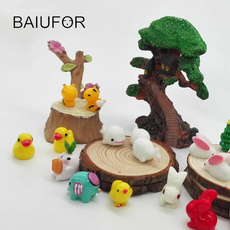 Baiufor 3 шт./лот маленьких Животные DIY волшебный сад миниатюрный Moss Террариум