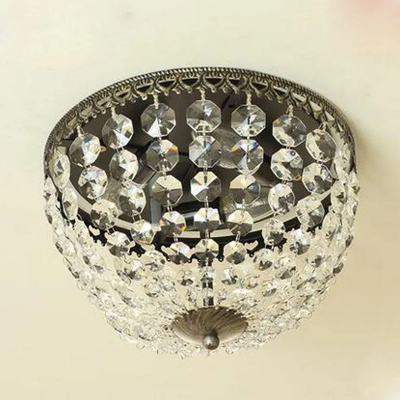 Ретро американский стиль Хрустальная потолочная лампа креативный круглый