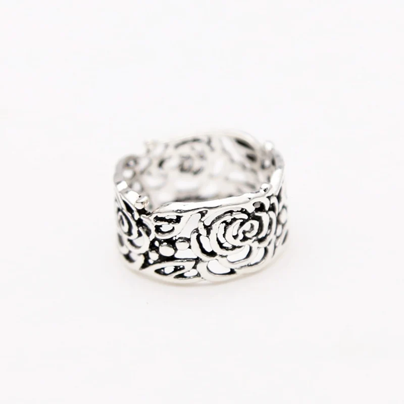 Flower Ring 100% Real 925 sterling Thai silver Men Women Wedding Hollow Peony Tail Gift Fashion jewelry FR16 | Украшения и