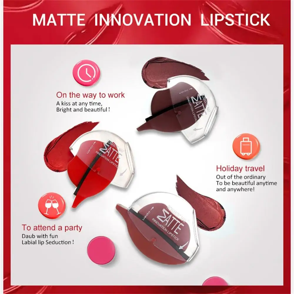 Женская красота макияж 6 цветов ленивая губная помада для губ не витражная