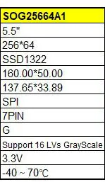 Настоящий oled-дисплей, 2,0" 256*64 25664 графический ЖК-модуль, экран LCM, SH1122, контроллер, поддержка SPI/iec IIC
